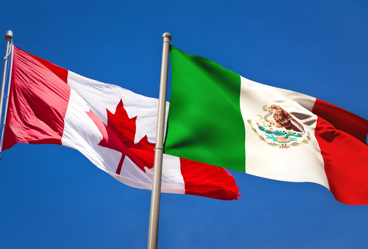 mexico and canada flag
